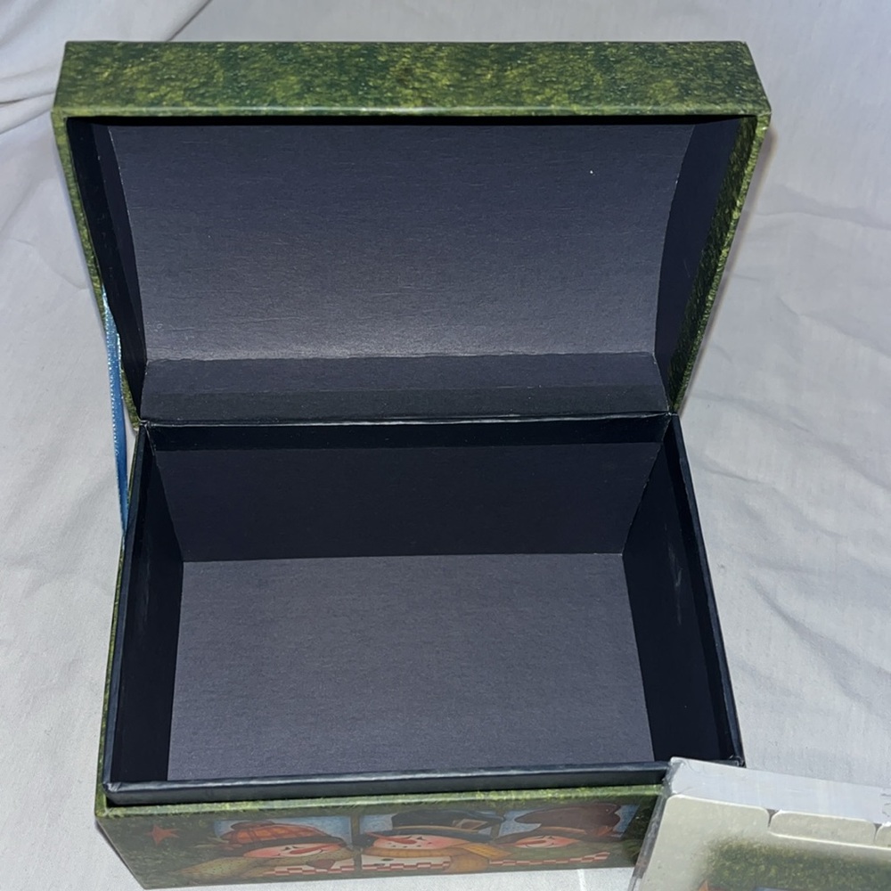 Snowman Recipe box with recipe cards - Picture 3 of 11